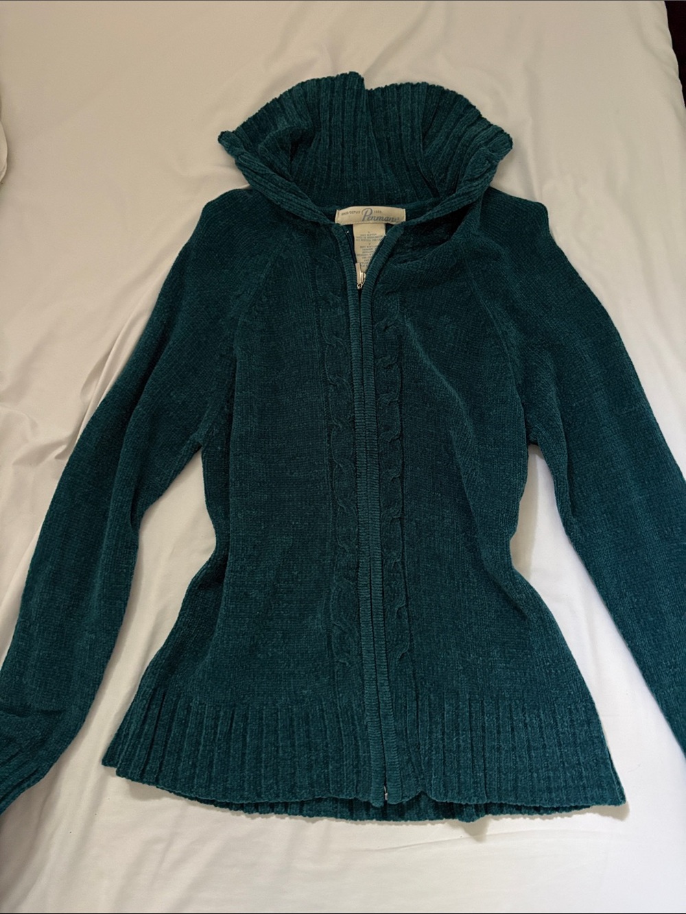 Cozy Zip-Up Hooded Sweater - Deep Teal